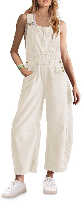 Womens Casual Adjustable Bib Overalls Classic Wide Leg Jumpsuits Vintage Barrel Overalls Baggy Pa... | Amazon (US)