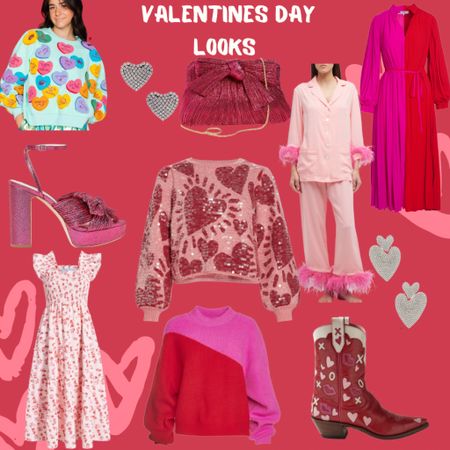 Valentine’s Day for her. Vday look for her. Valentines inspo. Valentines outfits. Valentine’s Day dresses. Valentine’s Day sweater. Heart boots. Pink heels  

#LTKshoecrush #LTKSeasonal #LTKstyletip