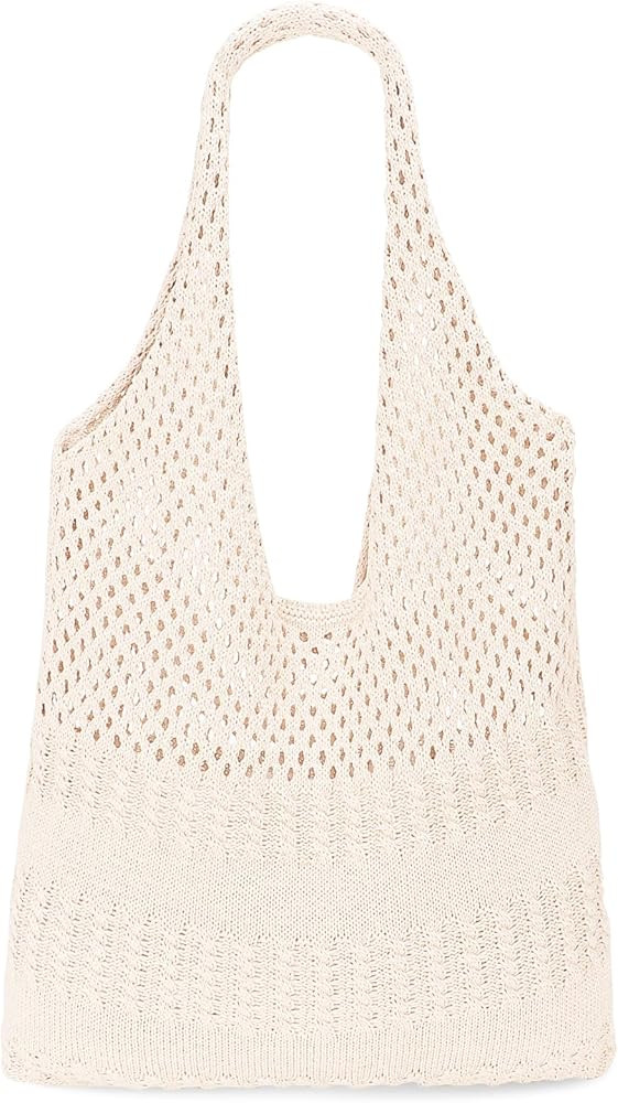 JASGOOD Crochet Beach Bags for Women Knit Summer Vacation Tote Bag Aesthetic Tote Boho Shoulder H... | Amazon (US)