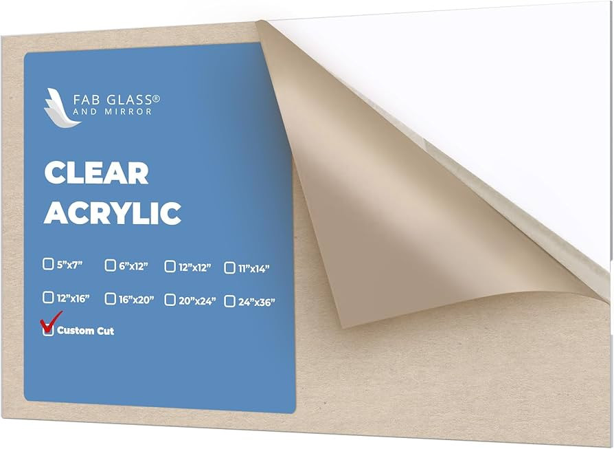 Custom Cut Plexiglass Sheet Cut to Size-Clear Acrylic Shee 1/4" (6mm) Thick with Flat Edges and P... | Amazon (US)