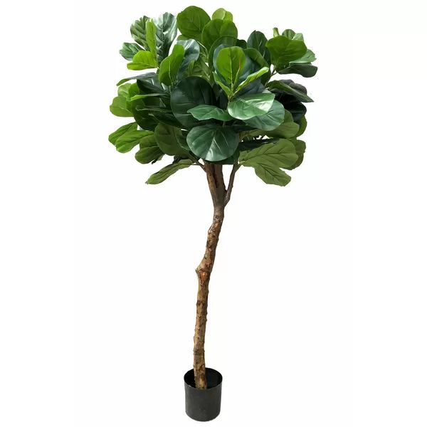 Real Touch Silk Fiddle Leaf Fig Tree in Pot | Wayfair North America