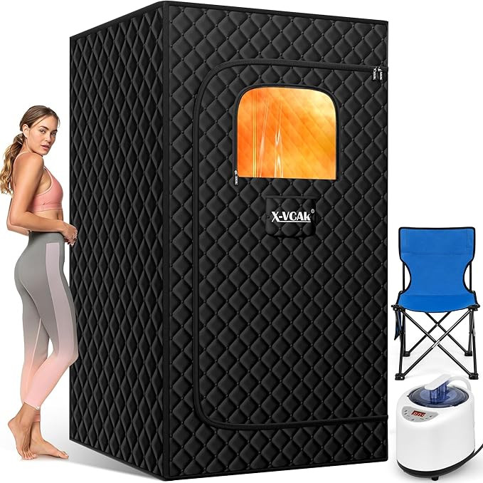 Upgraded Sauna Box for Relaxation, Detoxification, Portable Sauna for Home with Steamer, Remote C... | Amazon (US)