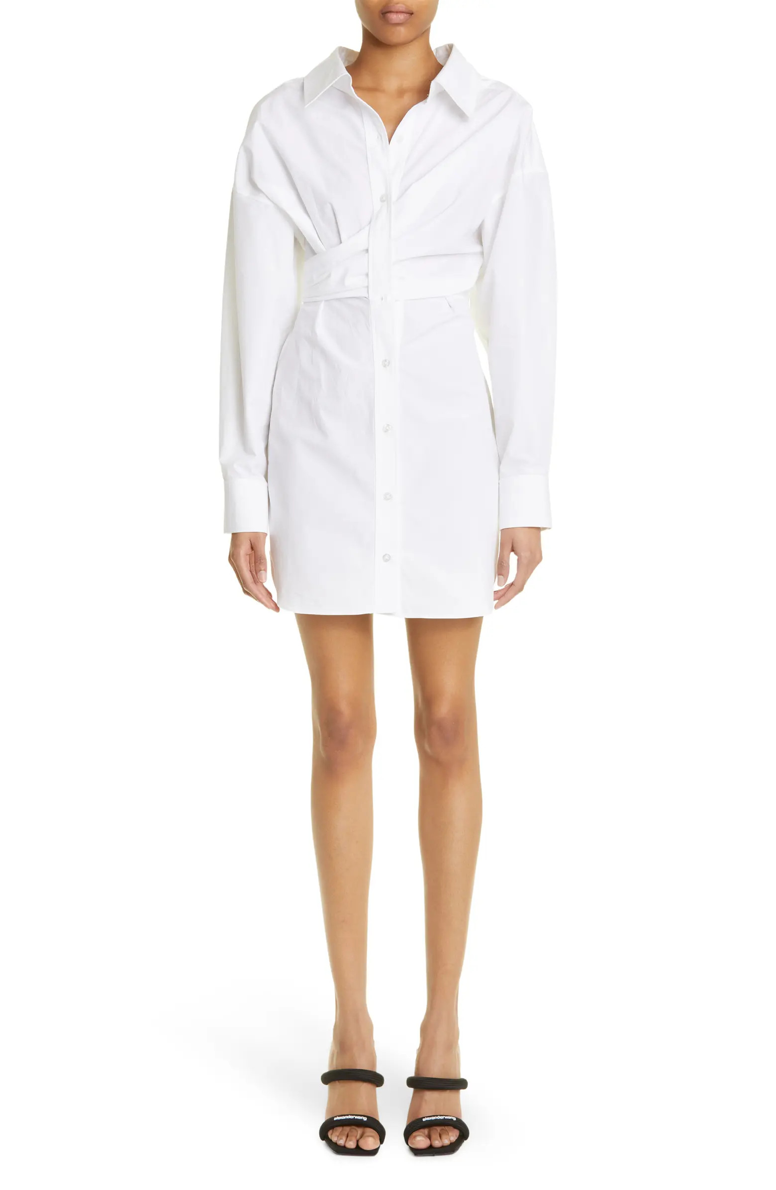 Placket Detail Long Sleeve Button-Up Shirtdress | Nordstrom
