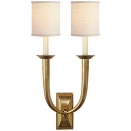French Deco Horn Double Sconce | Visual Comfort