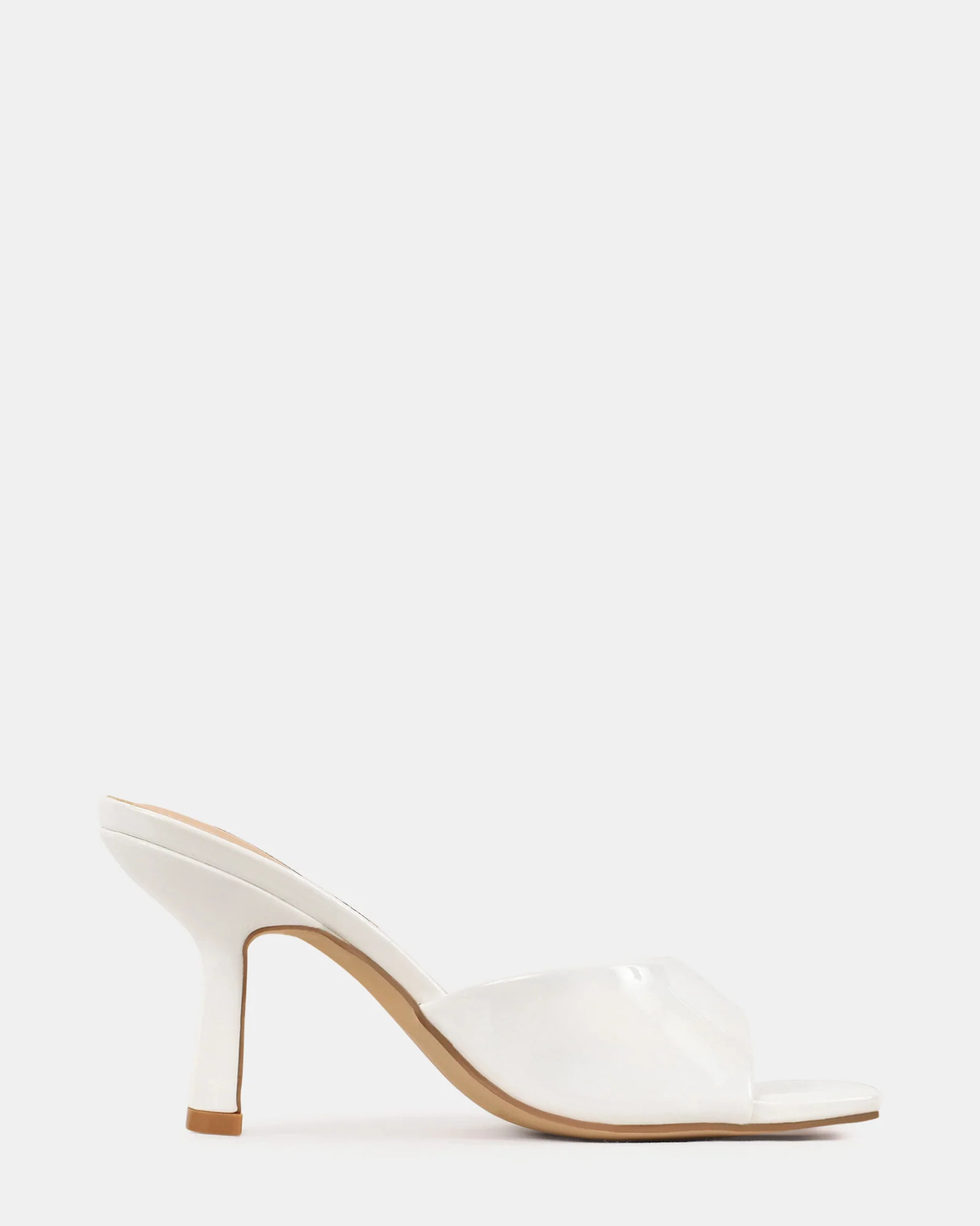 DANNA White Patent Slip-On Mules | Women's Designer Heels | Steve Madden (Canada)