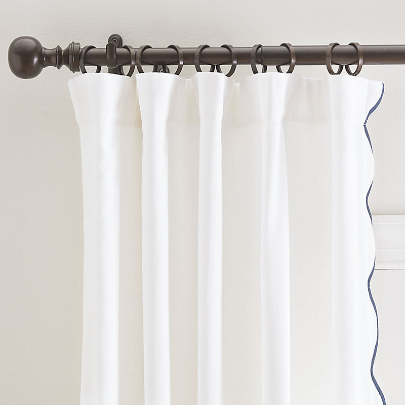 Set of 2 Emma Scalloped Drapery Panels - Cornflower, 50"W x 96"L - Ballard Designs | Ballard Designs, Inc.