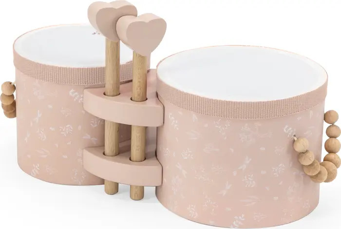 Wooden Bongos Pink, 2 Heartshaped Drum Sticks, Ages 2+ | Nordstrom