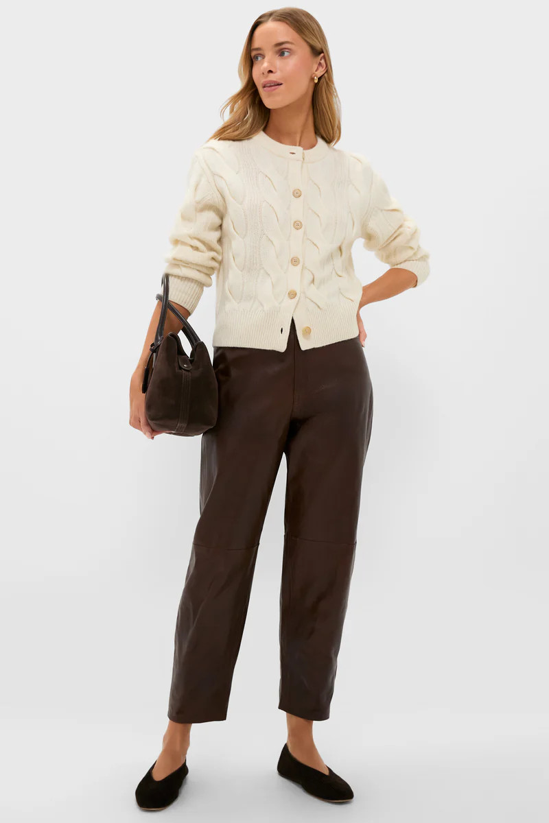 Mahogany Lux Lambskin Leather Ankle Pants | Tuckernuck (US)