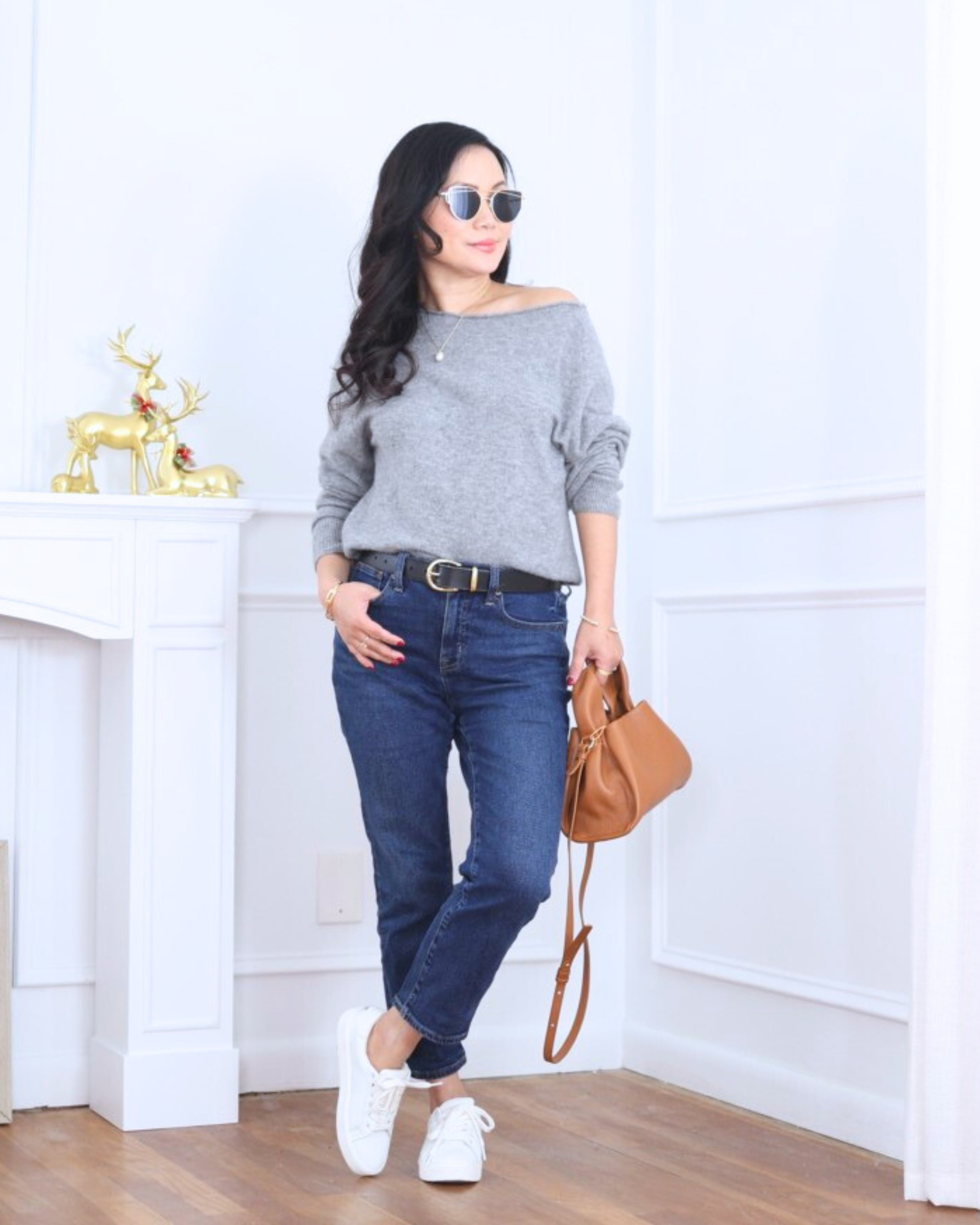 Effortless and comfy — this boatneck sweater from Quince paired with straight jeans and white sneakers is my go-to for an easy, pulled-together everyday look that still feels relaxed and wearable. I’m 5’2, wearing size XS.

#LTKootd #LTKOver40 #LTKPetite