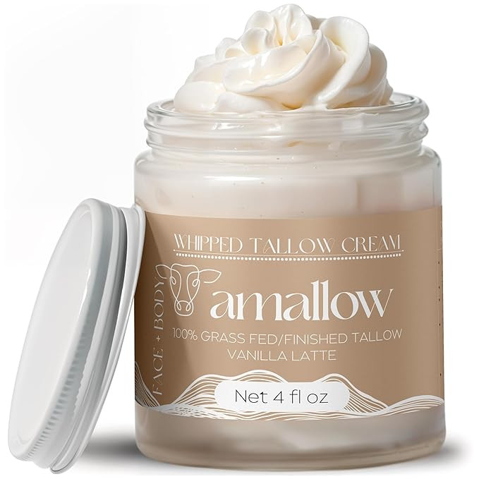 Amallow 100% Grass Fed Beef Tallow for Skin Care - Face + Body - Whipped Moisturizer - Natural Lo... | Amazon (US)