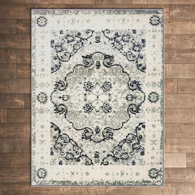 Hector Performance Oriental Gray/Ivory/Black Indoor Rug | Wayfair North America