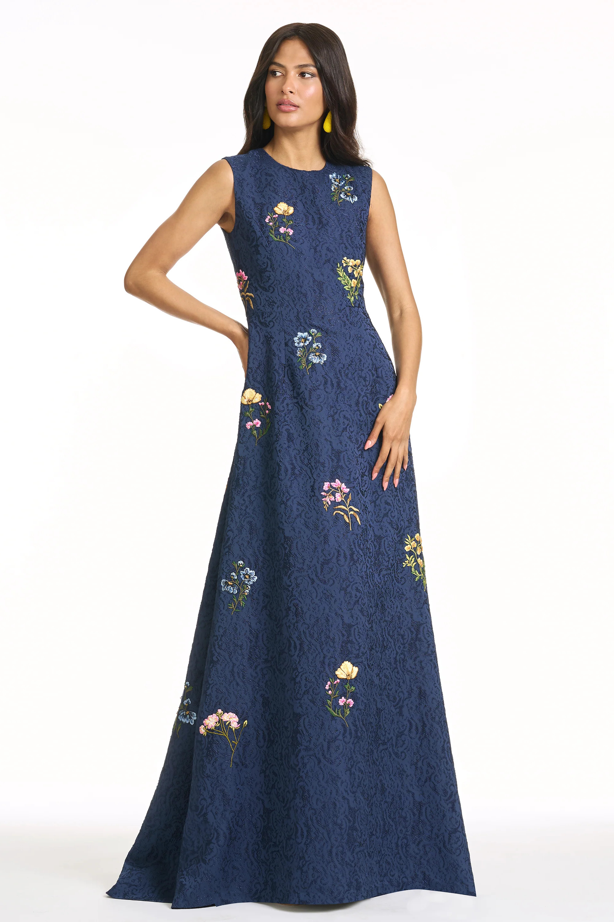 EMBROIDERED RANI GOWN - MIDNIGHT | Sachin and Babi