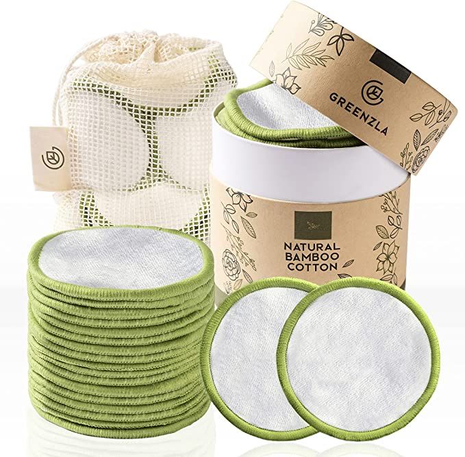 Greenzla Reusable Makeup Remover Pads (20 Pack) with a Washable Laundry Bag and Round Box for Sto... | Amazon (US)