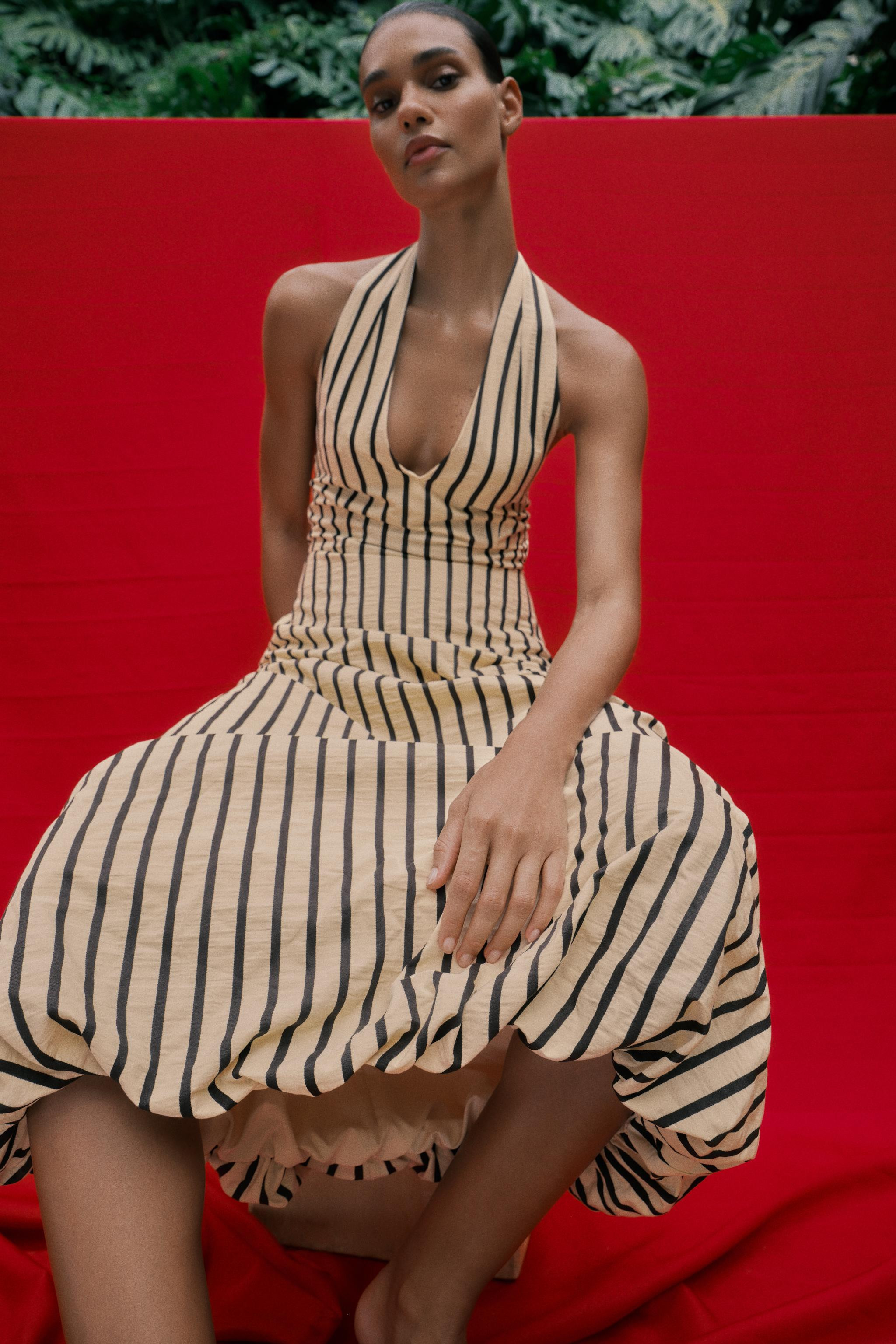 STRIPED BUBBLE MIDI DRESS | Zara US