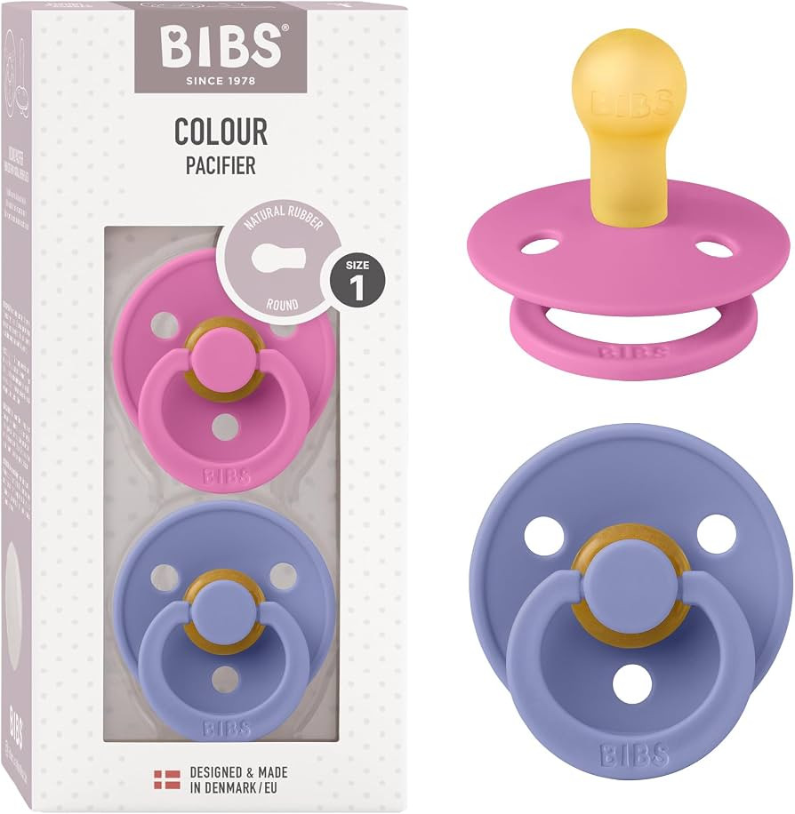 BIBS Pacifiers Colour Collection | Natural Rubber Baby Pacifier | Set of 2 BPA-Free Soothers | Ma... | Amazon (US)