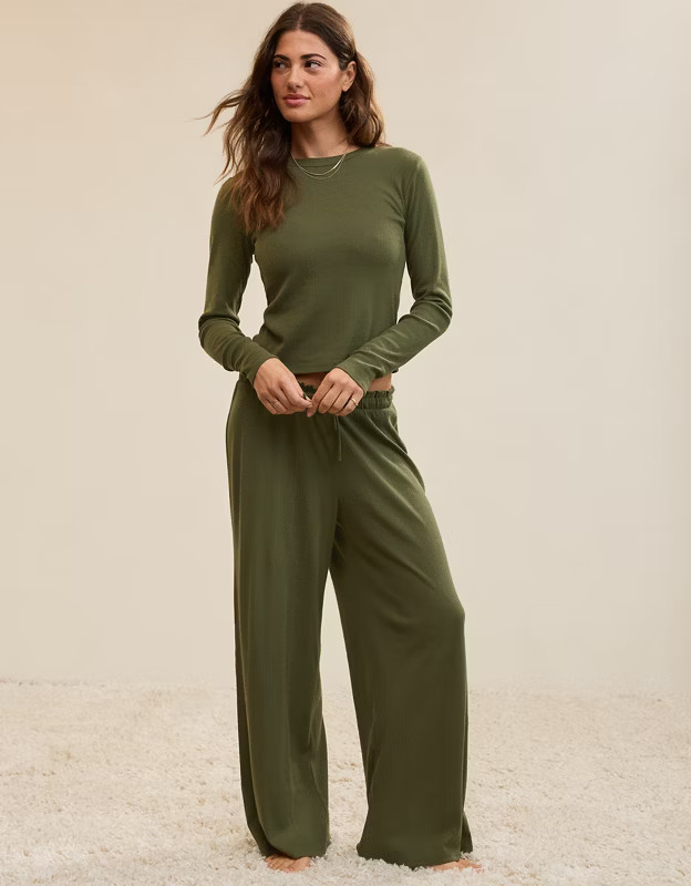 Aerie Off-Duty Pointelle Trouser PJ | Aerie