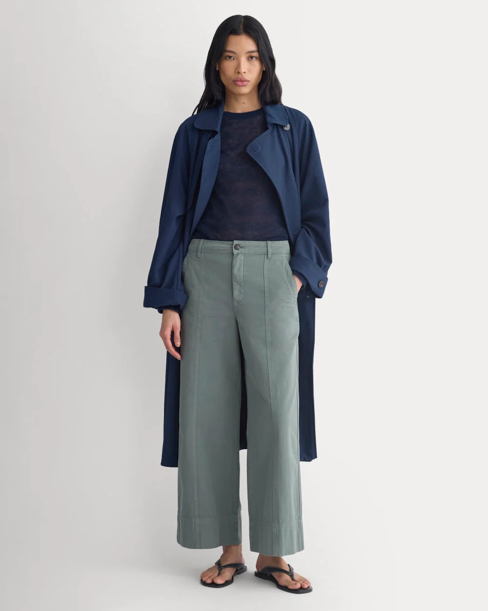 Seamed Wide-Leg Pant | Agave Green | Everlane