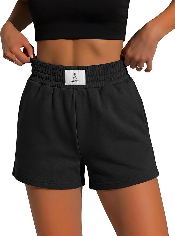 ANRABESS Womens Soft Athletic Shorts, Casual High Waist Summer Shorts, All-Day Cozy for Gym, Work... | Amazon (US)