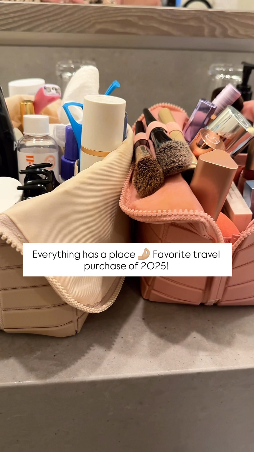 My travel essentials! My travel favorites. I love my vertical toiletry bags! Everything has a place! I have medium and large size. 

#LTKBeauty #LTKTravel #LTKmorningroutine