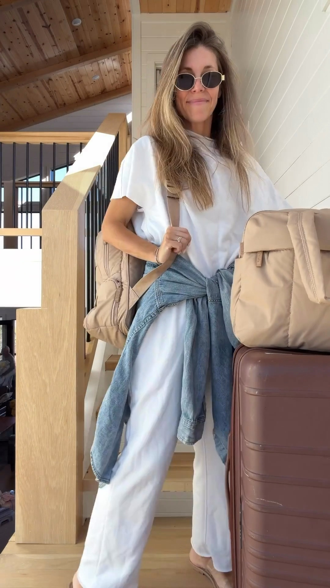 Travel outfit for the drive home! Size small in this comfy Amazon sweat set and my go to oversized Aritzia denim shirt. Always traveling with my Beis luggage and calpak bags!! 


#LTKmomlife #LTKTravel #LTKdayinmylife