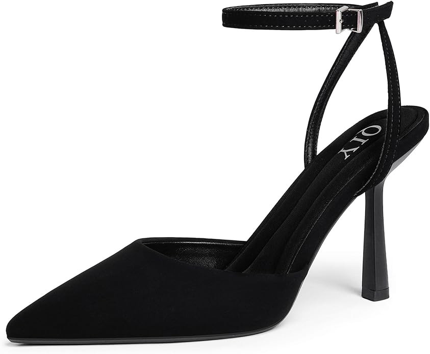 Closed Toe Ankle Strap Heels Women Pumps Pointed Toe Heeled Sandals for Women Stiletto Wedding Dr... | Amazon (US)