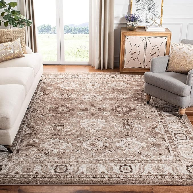 SAFAVIEH Vintage Hamadan Collection Area Rug - 6'7" x 9', Taupe, Oriental Traditional Persian Des... | Amazon (US)