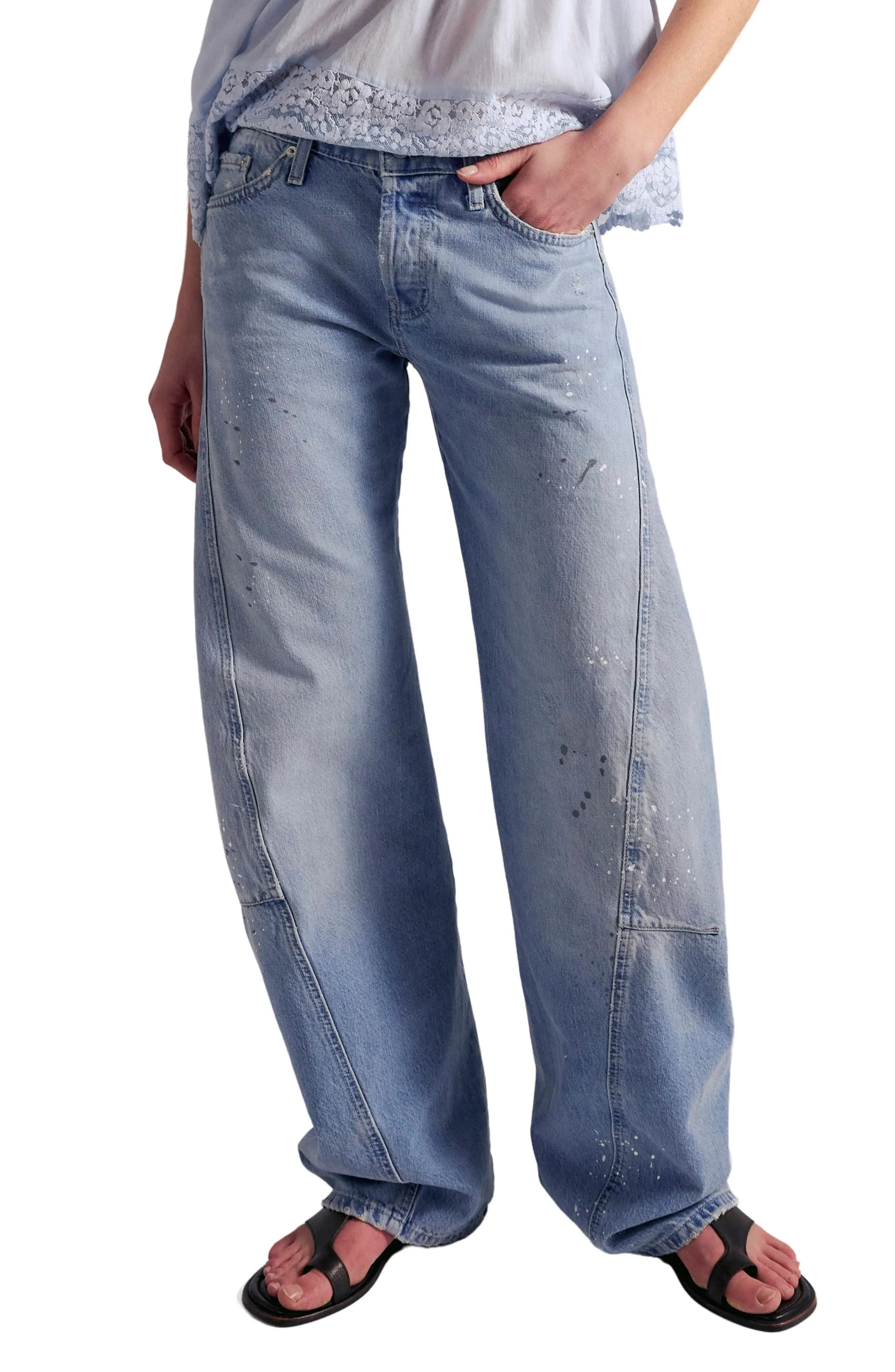 Free People Fable Low-Rise Twisted Bowed Jeans (Women) | Nordstrom | Nordstrom