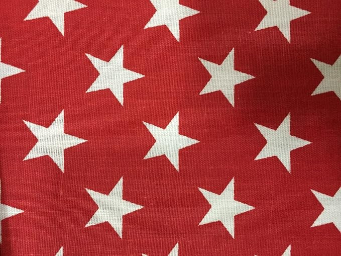 The Fabric Exchange Red White American Star Print Poly Cotton Fabric - Sold By The Yard - 59" | Amazon (US)