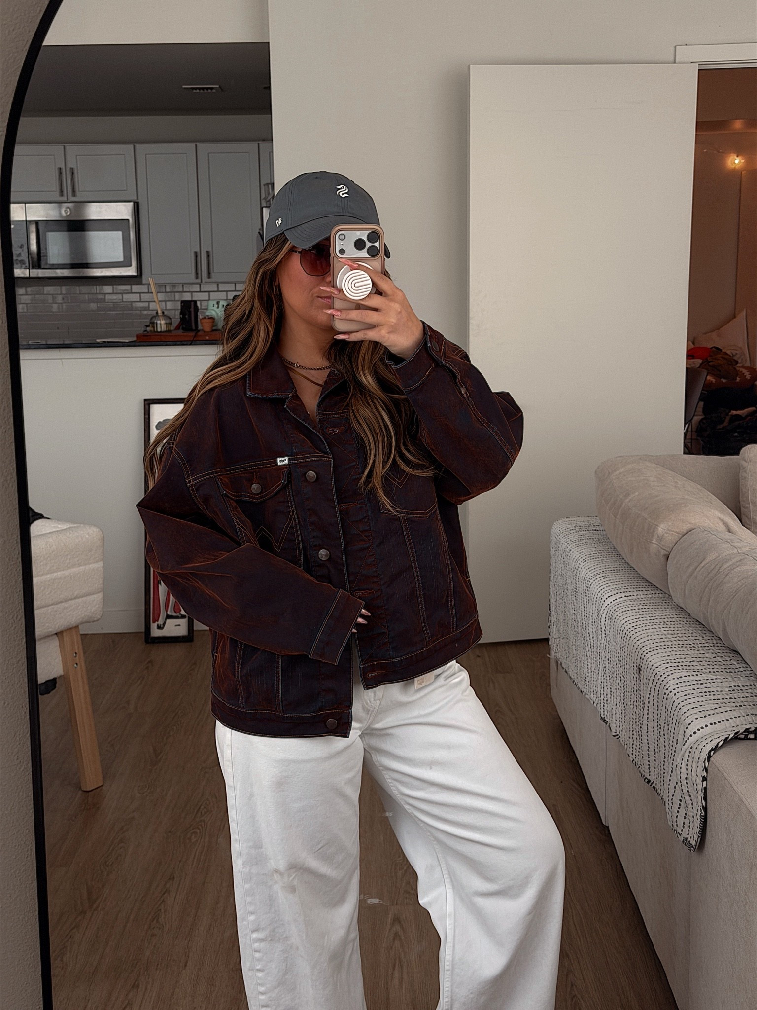jacket - wrangler via rent the runway (use code RTRXKADY to save)
jeans - uniqlo
bodysuit - aritzia 
hat - 47
drivers - h&m

#LTKootd #LTKWorkwear #LTKdayinmylife