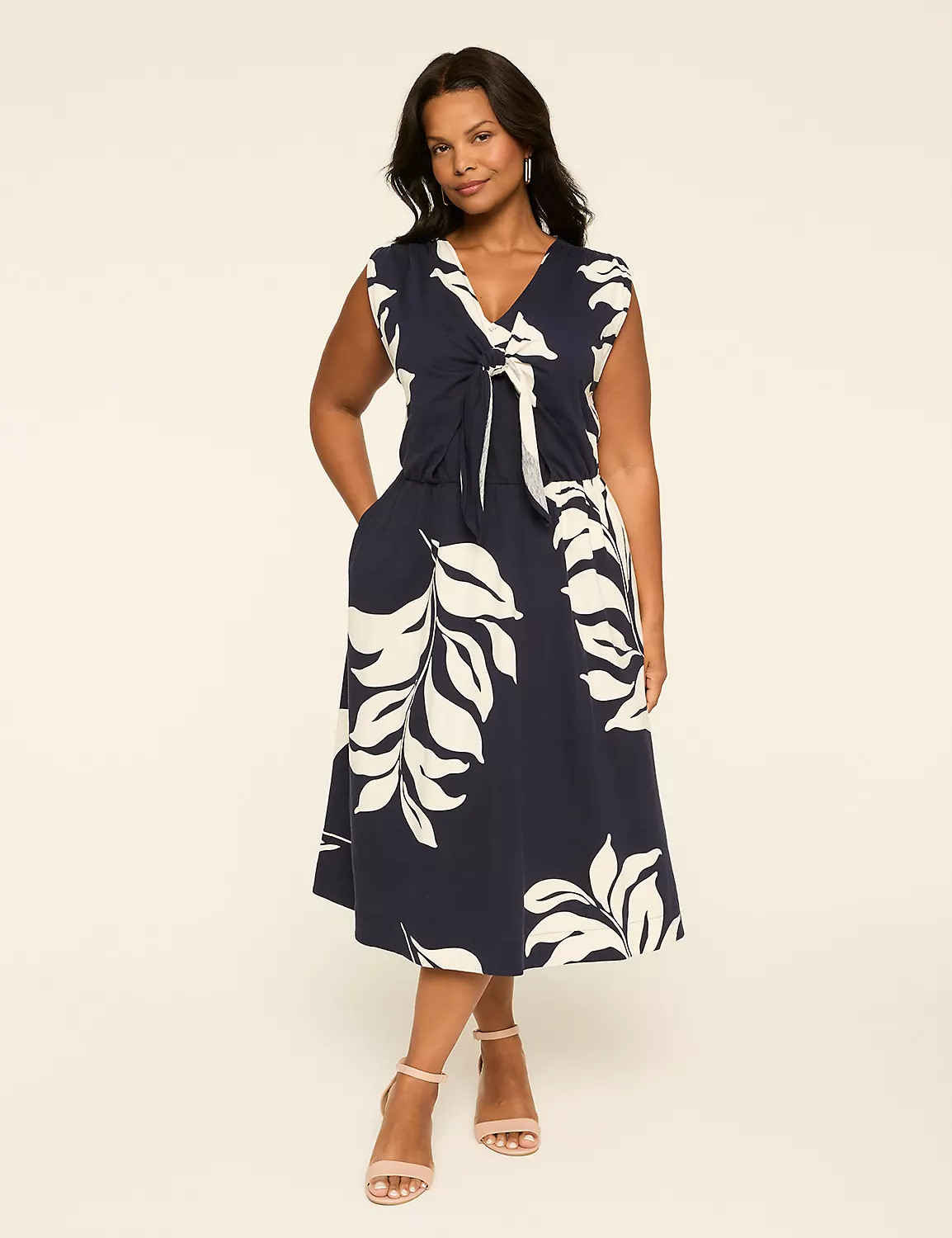 Sleeveless Tie Front Midi Dress | Lane Bryant (US)