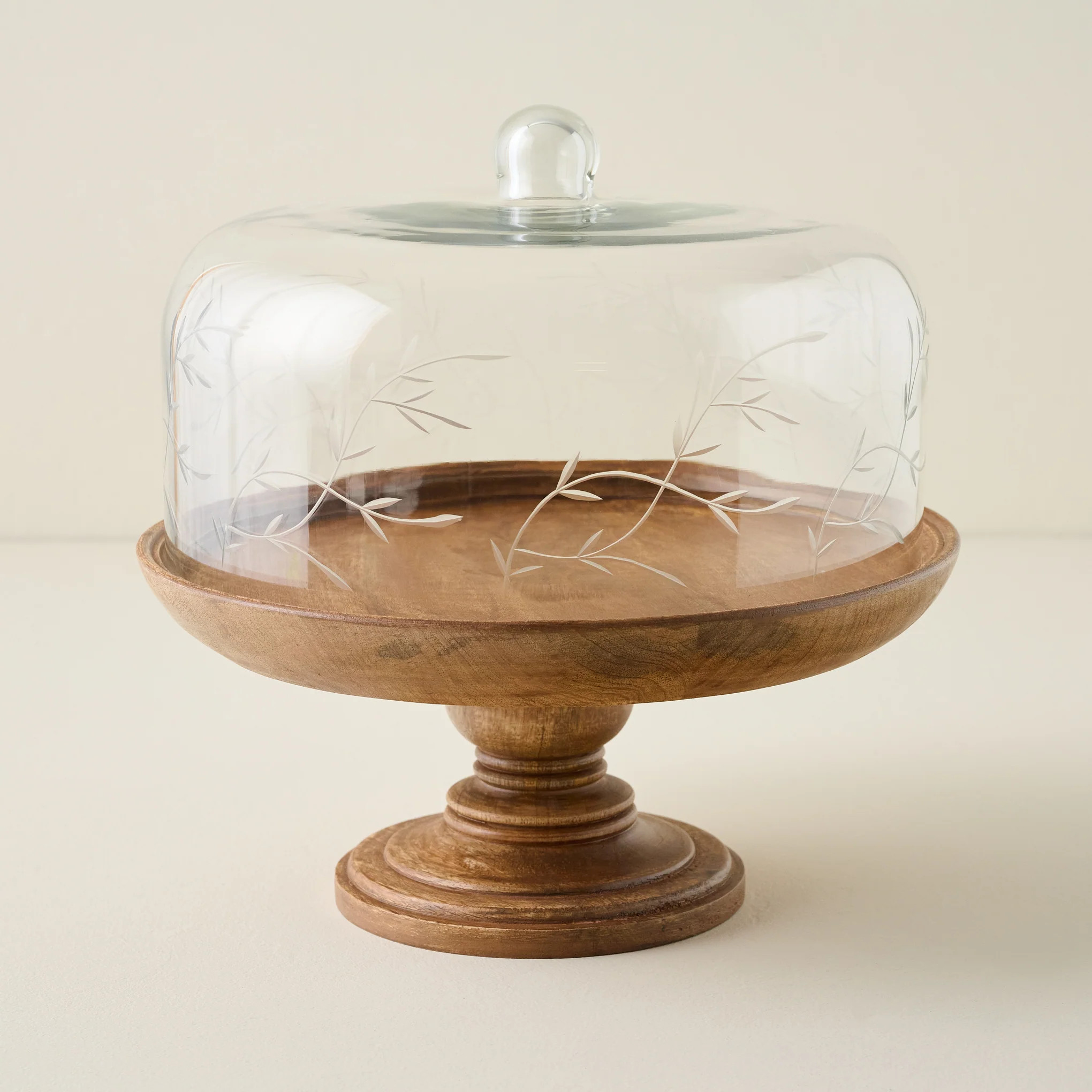 Eliane Etched Glass Cake Stand | Magnolia