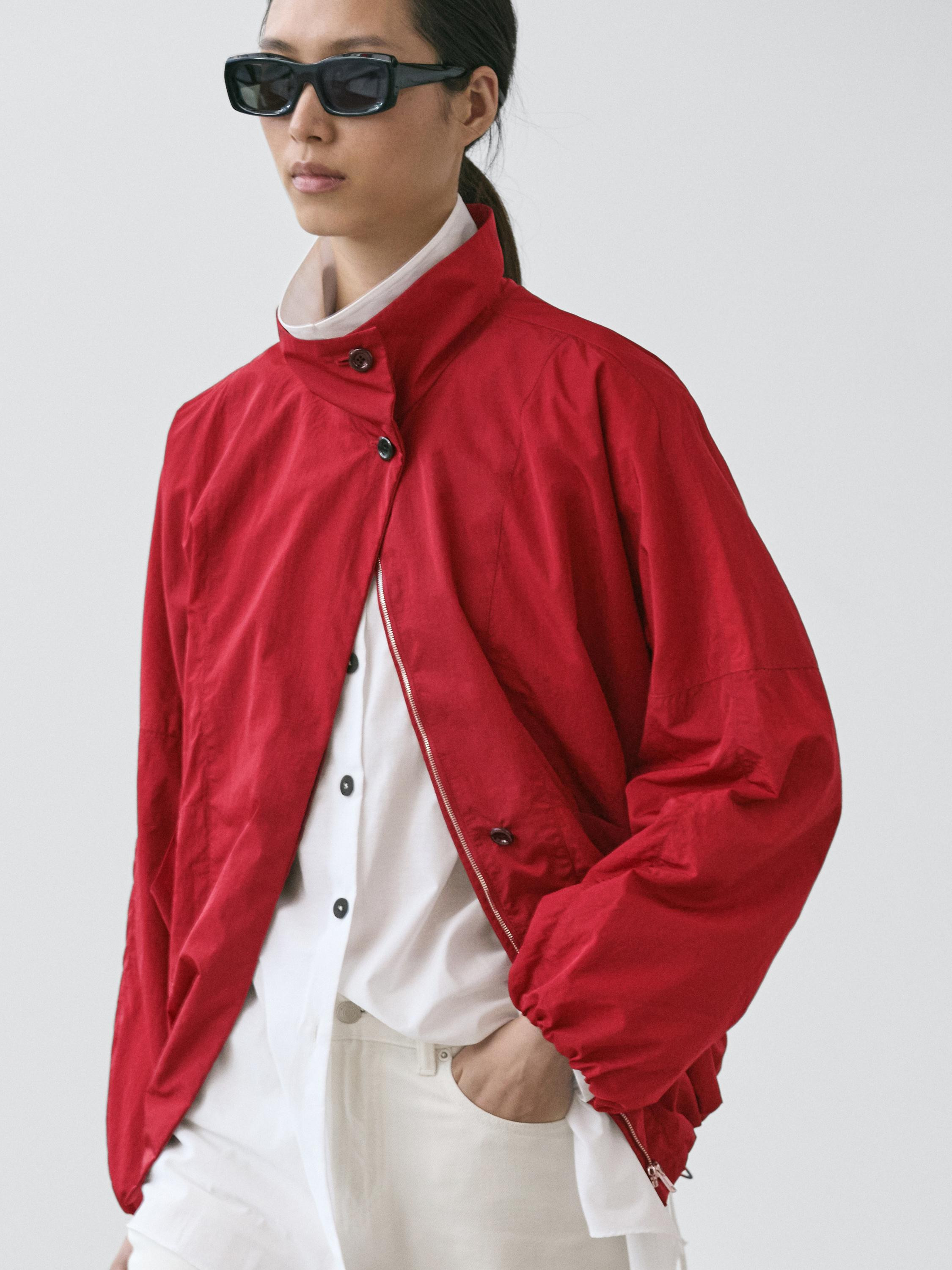 High neck bomber puff jacket | Massimo Dutti UK