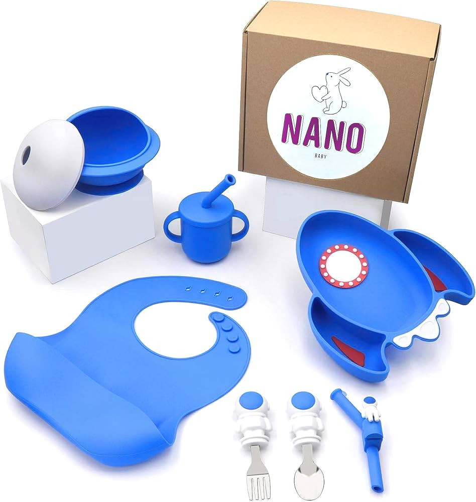 NANO Baby | Baby Feeding Set | Food-Grade Silicone | Astronaut Theme | Microwave & Dishwasher Saf... | Amazon (US)