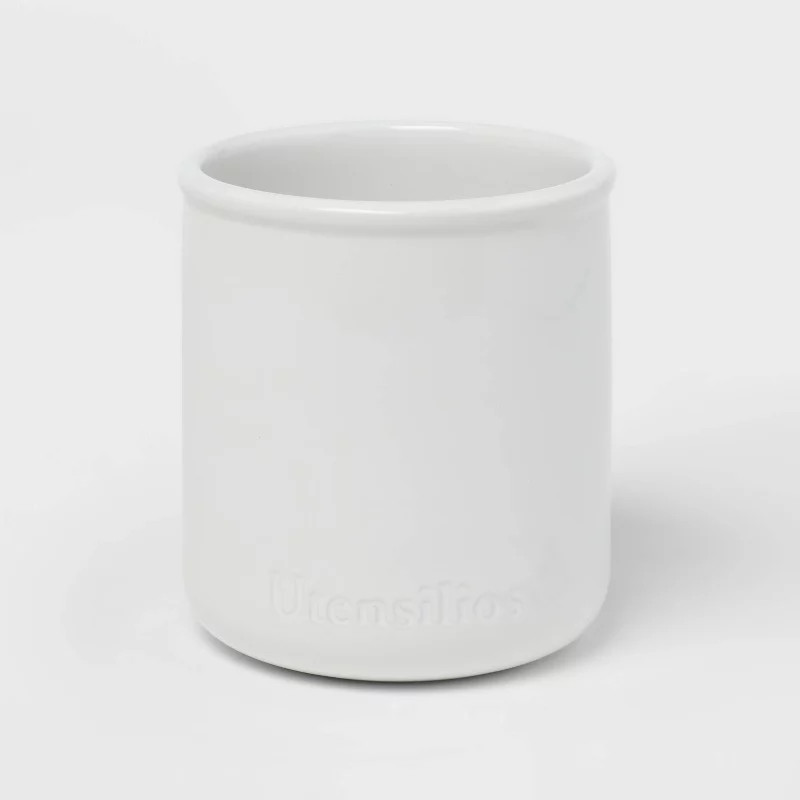 Stoneware Hand Lettered Utensilios Holder - Threshold™ | Target