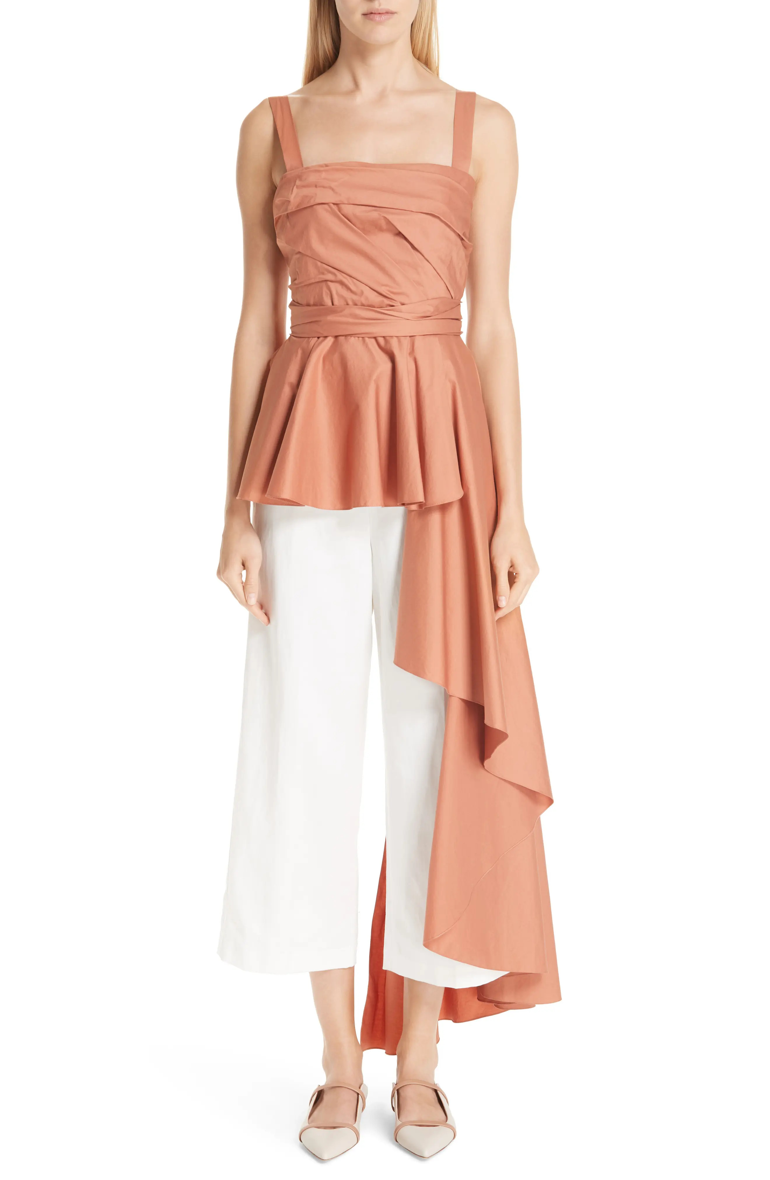 Women's Johanna Ortiz Asymmetrical Stretch Poplin Top | Nordstrom