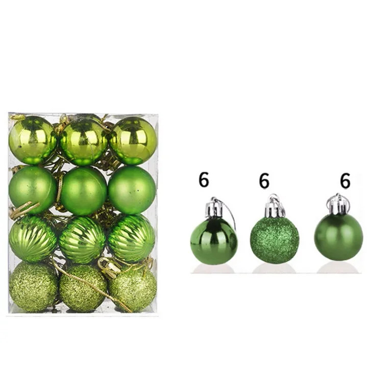 Vikakiooze 24Pcs Mini Christmas Balls Ornaments, Small Shatterproof Christmas Baubles for Xmas Ch... | Walmart (US)