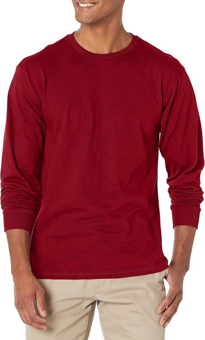 Soffe Men's Long-Sleeve Cotton T-Shirt | Amazon (US)