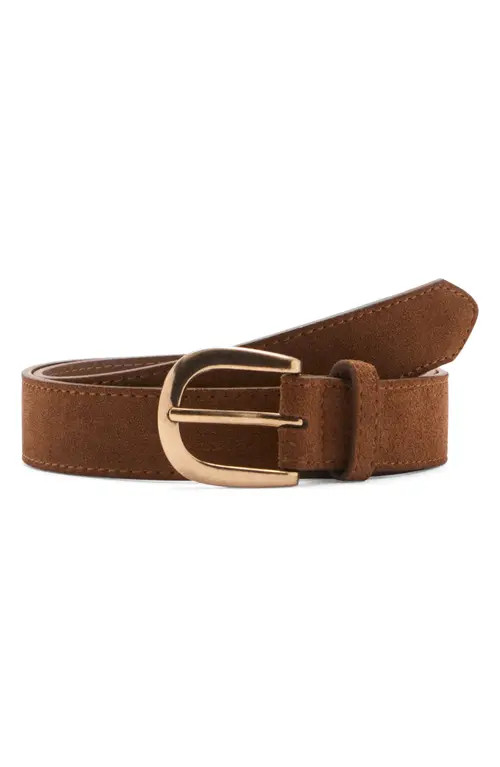 MANGO Suede Belt in Brown at Nordstrom, Size Small | Nordstrom