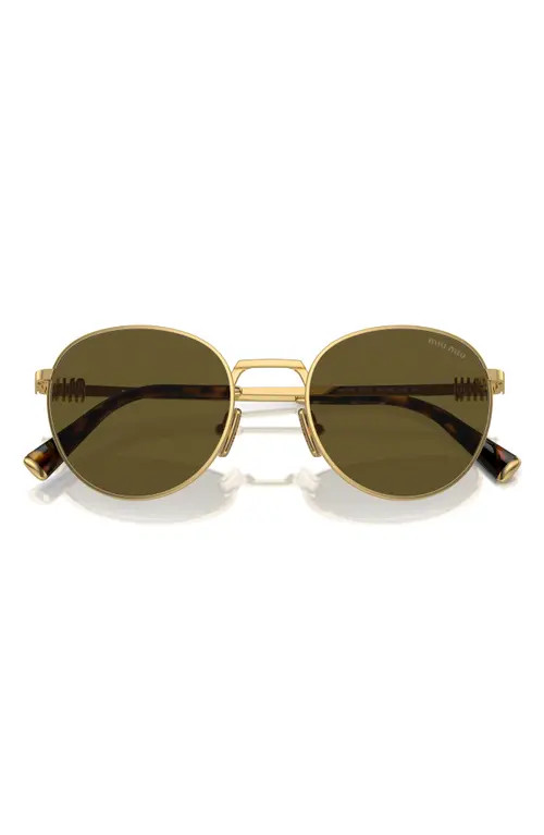 Miu Miu 50mm Round Sunglasses in Dark Brown at Nordstrom | Nordstrom