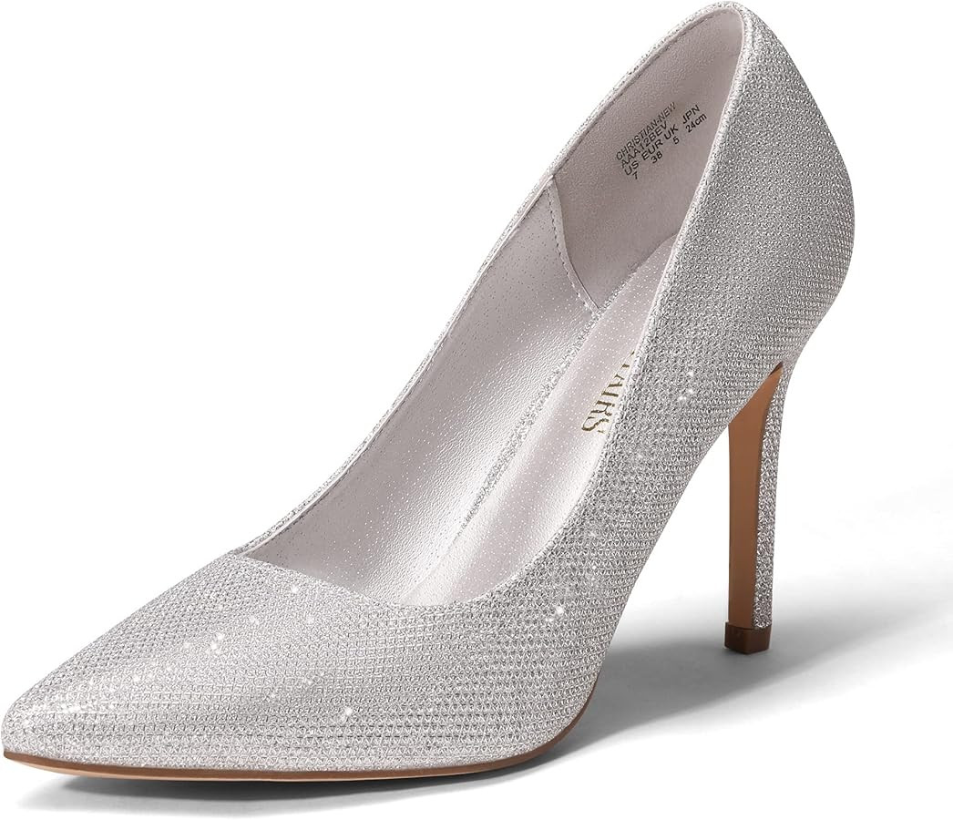 DREAM PAIRS Women's Closed Toe High Heels Dress Pointed Toe Wedding Pump Shoes | Amazon (US)