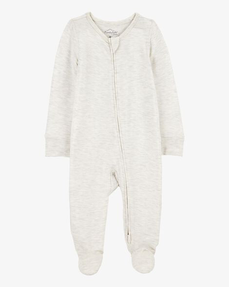 Baby Solid 2-Way Zip PurelySoft Sleep & Play Pajamas - Grey | Carter's Inc