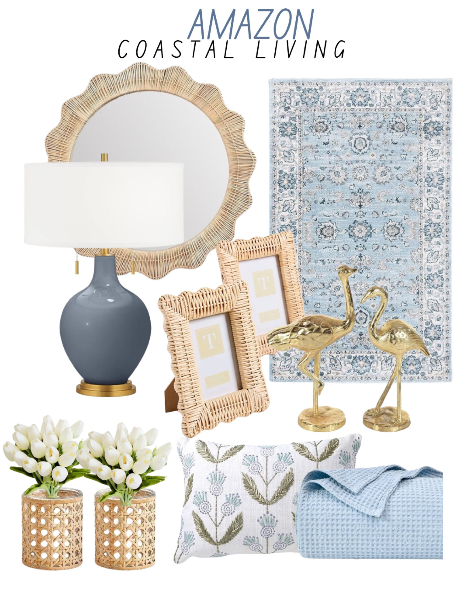  Coastal Living Home Decor 
Amazon Finds 
Blue lamp, blue indoor rug, round mirrorr

#LTKSpringSale #LTKhome #LTKsalealert