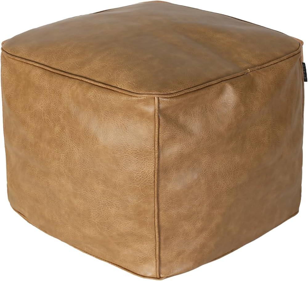 ROTOT Square Pouf Ottoman Cover, Cube Bean Bag Chair, Decorative Footrest, Casual Footstool, Stor... | Amazon (US)