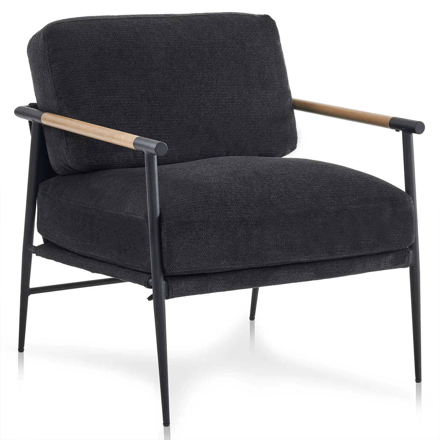 17 Stories Dajauna 27.75'' Wide Modern Metal Frame Chenille Accent Armchair & Reviews | Wayfair | Wayfair North America