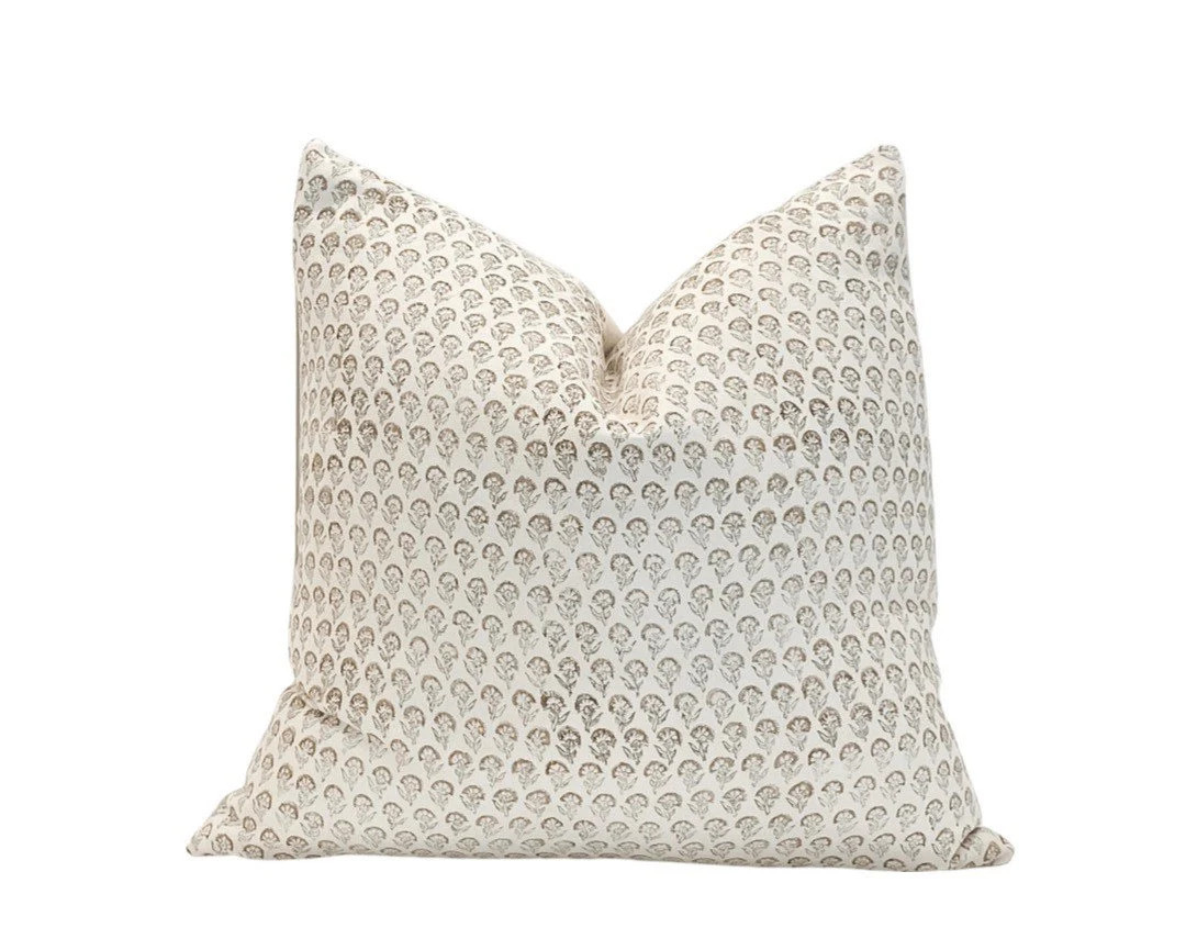 FLORA  Floral Hand-block Pillow Cover - Etsy | Etsy (US)