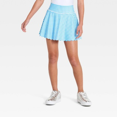Girls' Active Scallop Skort - All In Motion™ Blue Gingham L | Target