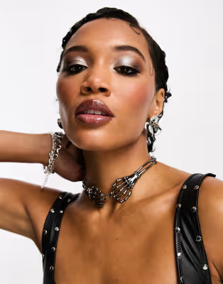 ASOS DESIGN Halloween choker necklace with skeleton hand design | ASOS (Global)