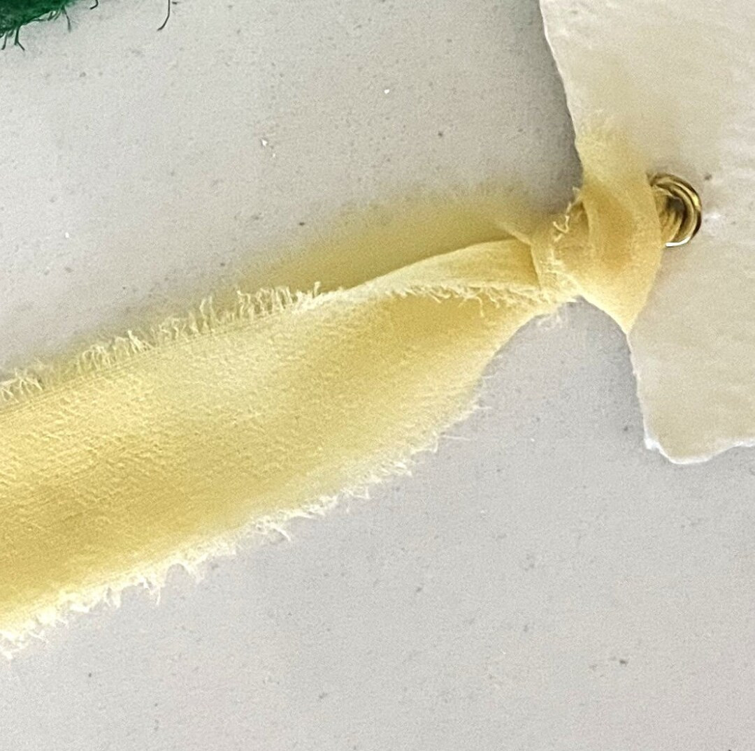 Lemon  Frayed Chiffon Ribbon, Ideal for Bouquet, Hand fasting, Wedding Decor, Invitations, Flat L... | Etsy (US)