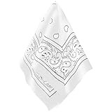 Classic White Paisley Bandana - 20" x 20" (1 Count) - Perfect for Outdoor Activities, Fashion Accessory, and DIY Projects | Amazon (US)
