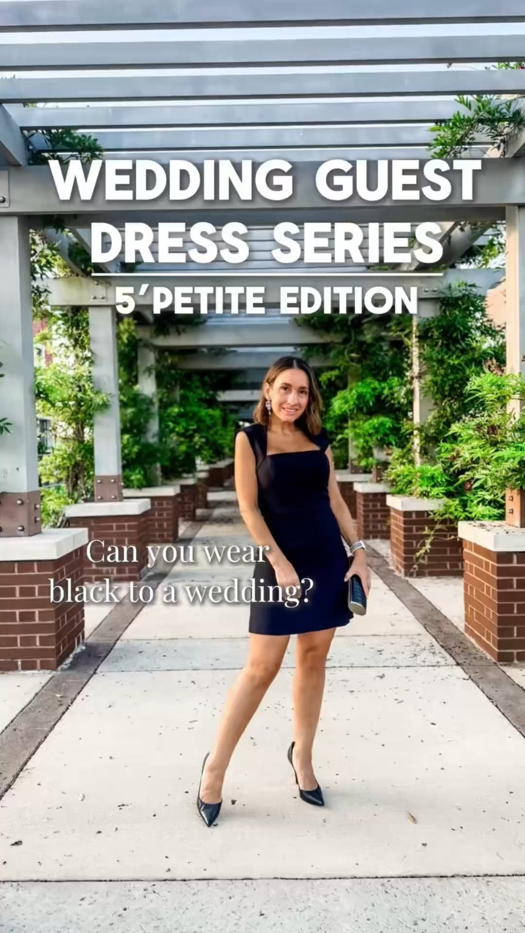 Can you wear black to a wedding? 🖤 Absolutely.

This French Connection dress is such a pretty option for cocktail attire or an evening wedding. The square neckline keeps it feeling feminine, while statement accessories make the whole look feel polished.

I’m wearing an XS — true to size, zipped easily, and the zipper feels really nice quality.

Dress details below.

#LTKPetite #LTKWedding #LTKSaleAlert